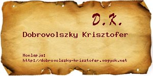 Dobrovolszky Krisztofer névjegykártya