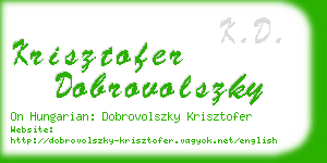 krisztofer dobrovolszky business card